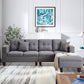 L Shaped Sectional Couch with Storage Ottoman and Cup Holders