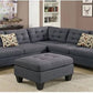 L shape linen febric sectional sofa with ottoman