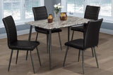 5 pcs marble dining table with leather chairs