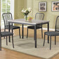 5 pcs wooden dining table with metal chairs