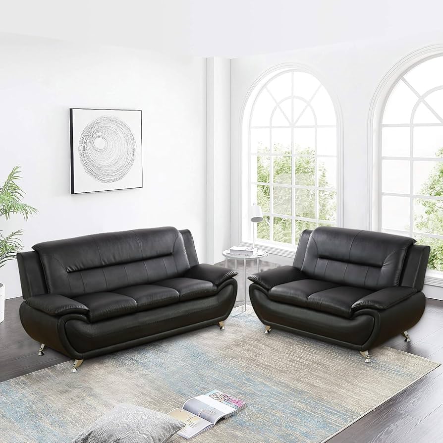 Leather couch set