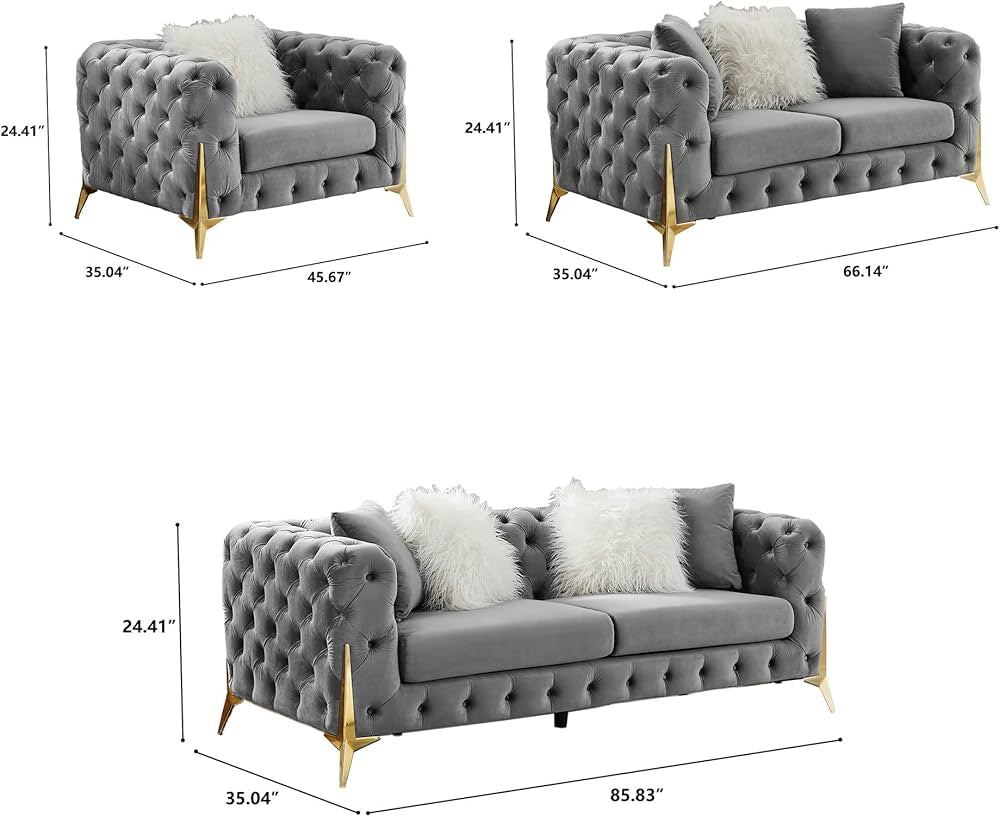 Velvet couch set