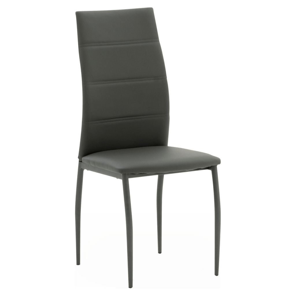 5 pcs glass dining table with leather chairs