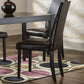 5 pcs wooden dining table with leather chairs