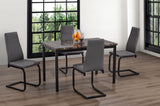 5 pcs marble dining table with leather chairs