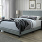 Platform leather bed frame