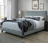 Platform leather bed frame