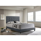 Linen headboard and bed frame