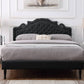 Adjustable linen headboard and bed frame