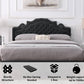 Adjustable linen headboard and bed frame