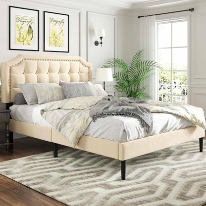 Adjustable headboard and bed frame