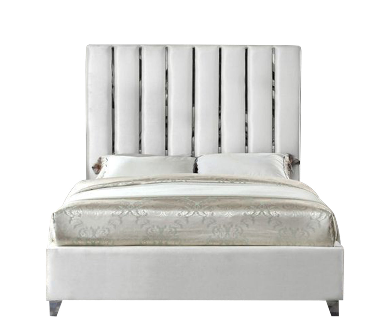 Platform velvet bed frame