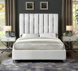 Platform velvet bed frame