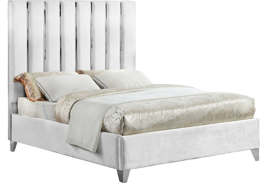 Platform velvet bed frame