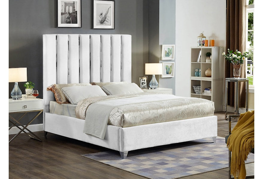 Platform velvet bed frame