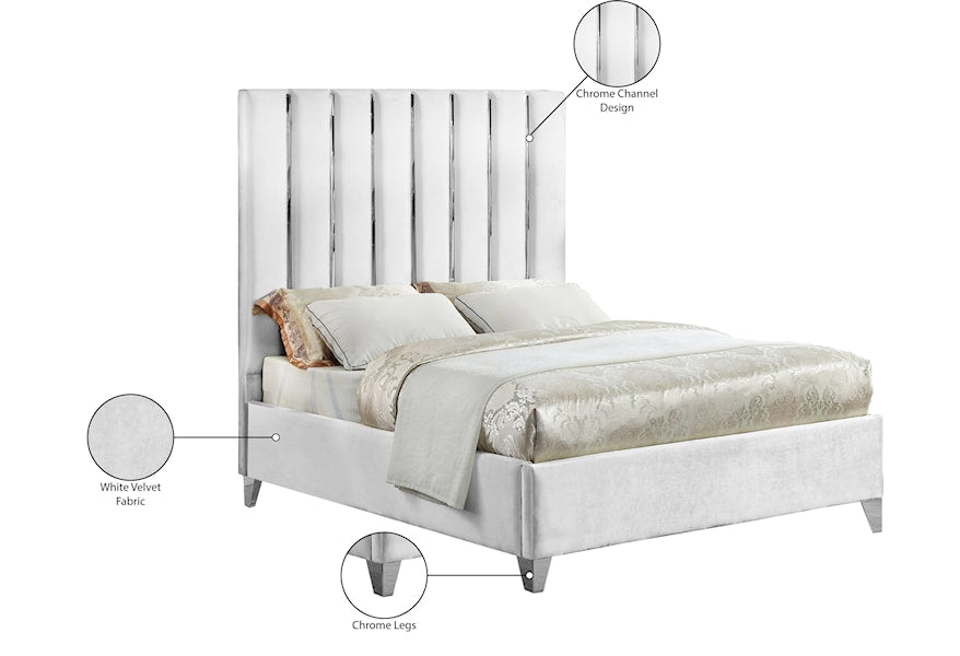 Platform velvet bed frame