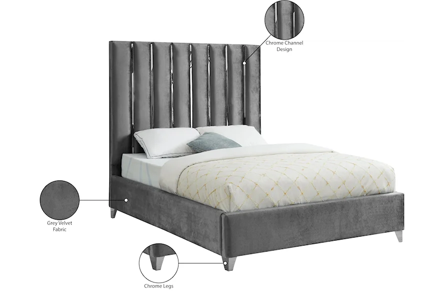 Platform velvet bed frame