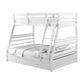 Twin over double wooden bunk bed with storage