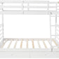Twin over double wooden bunk bed with storage
