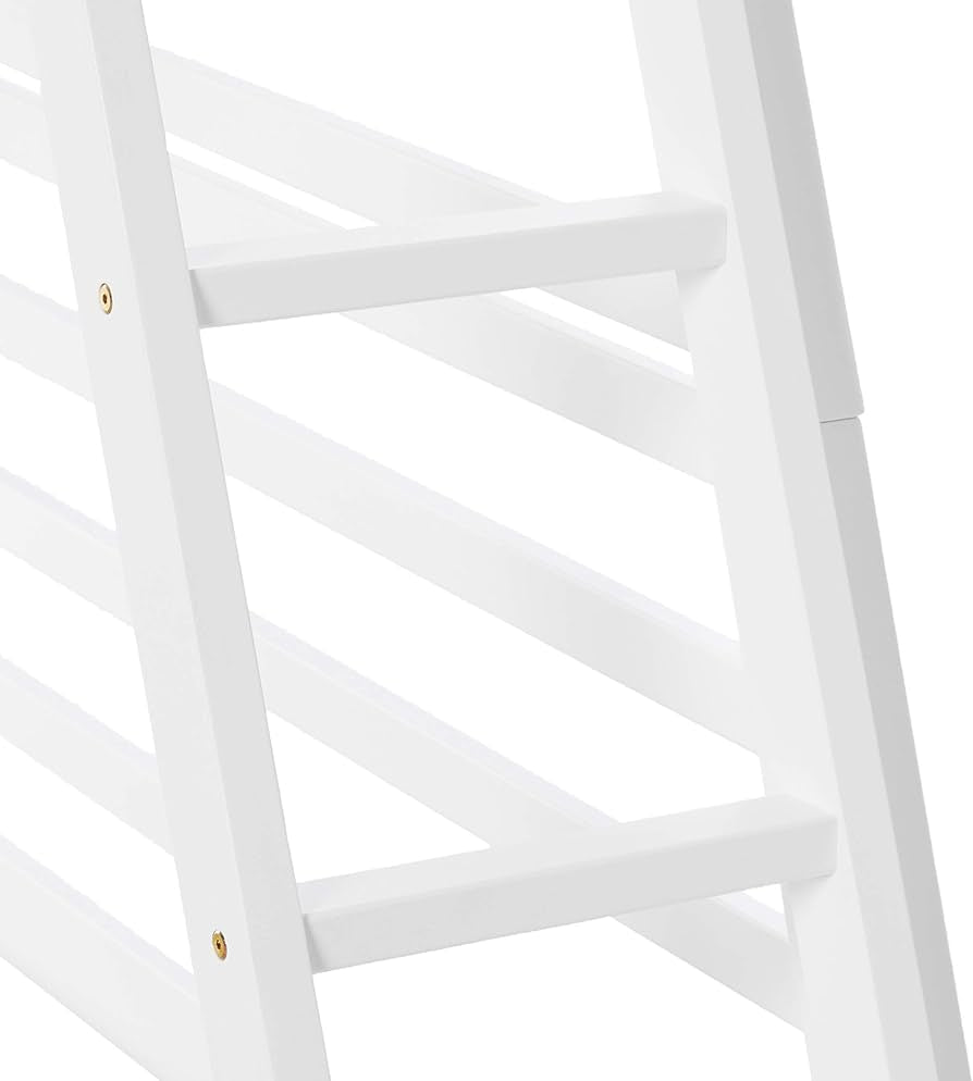 Twin over double wooden bunk bed with storage