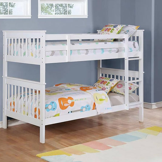 Twin over twin wooden bunk bed