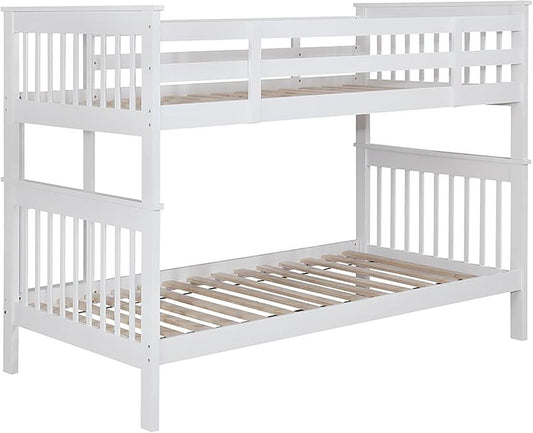 Twin over twin wooden bunk bed