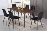 7 pcs wooden dining table with Velvet chairs