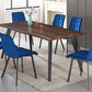 7 pcs wooden dining table with Velvet chairs