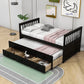 Twin over twin wooden captain bed