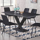 7 pcs wooden dining table with Velvet chairs