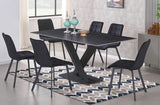 7 pcs wooden dining table with Velvet chairs