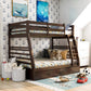 Twin over double wooden bunk bed with storage