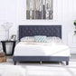 Adjustable velvet headboard and bed frame