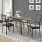 5 pcs marble dining table with wooden chairs